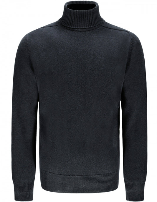 William Lockie Rollkragenpullover aus Lammwolle | Anthrazit