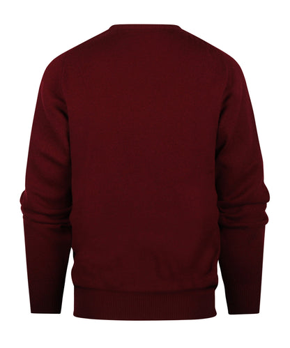 Pullover Lambswool round neck dutch fit | Bordeaux