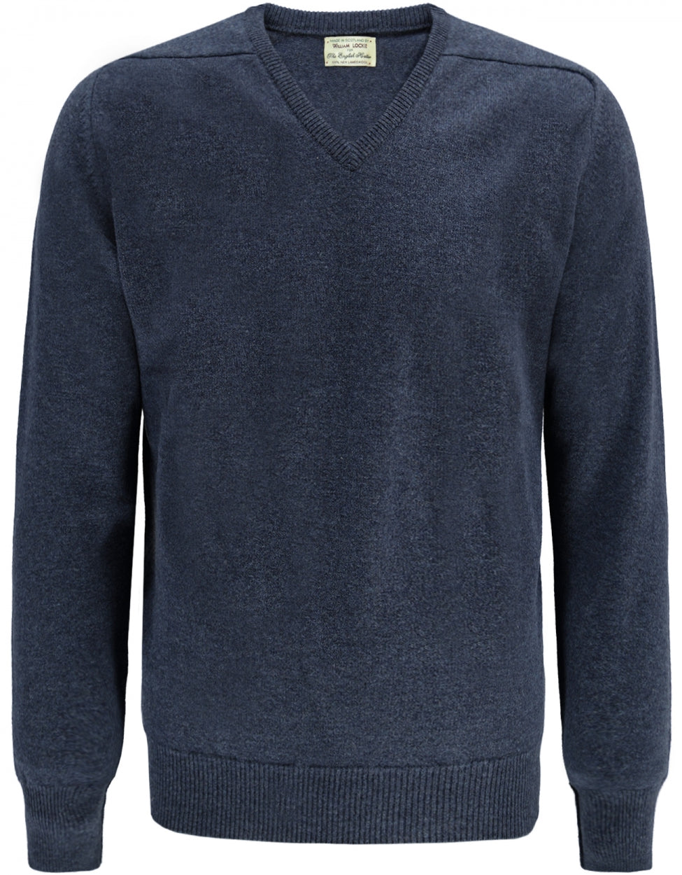 Pullover aus Lammwolle, holländische Passform, V-Ausschnitt | Oxfordblau