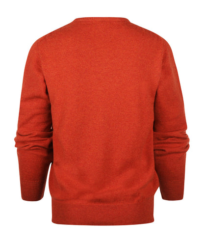 Pullover aus Lammwolle, holländische Passform, V-Ausschnitt | Braun