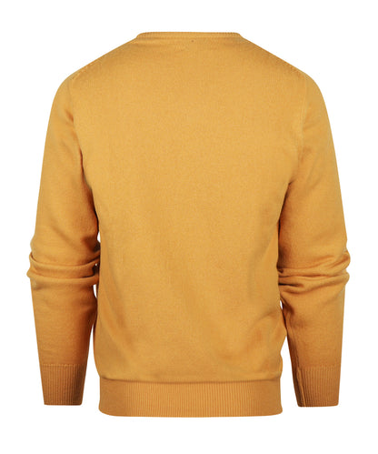 Lamswollen V-Hals Pullover Dutch Fit | Harvest Gold