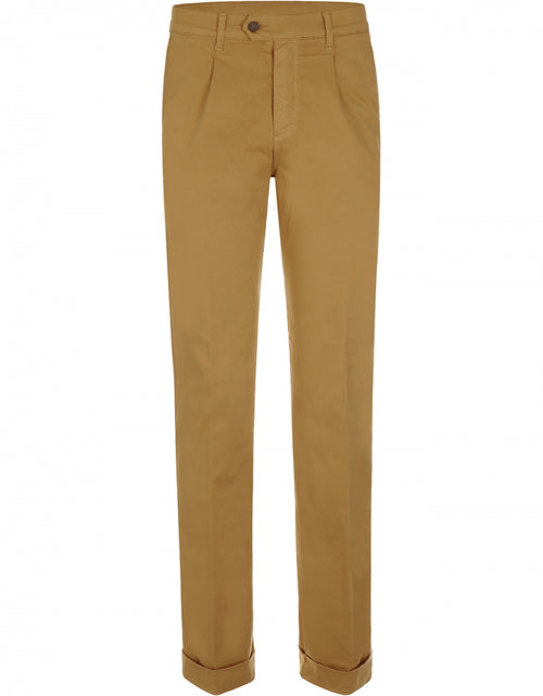 Pantalon Bandplooi met Omslag | Bruin