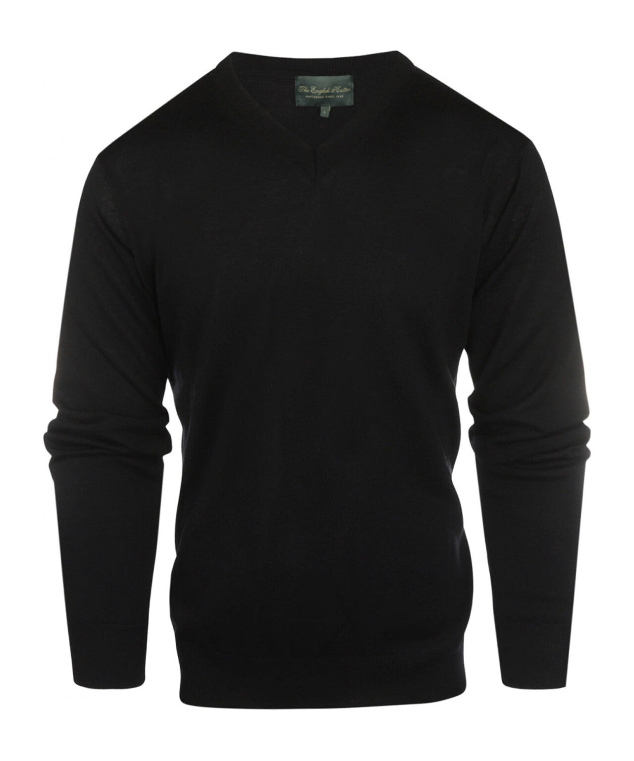 Merinowollpullover mit V-Ausschnitt | Schwarz