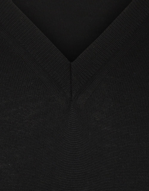 Pullover merino wol v-hals | Zwart