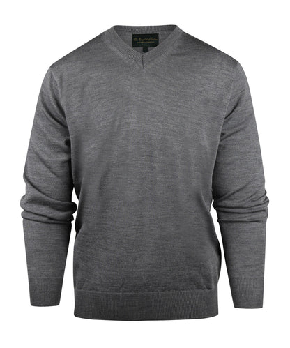 Merinowollpullover mit V-Ausschnitt | Grau