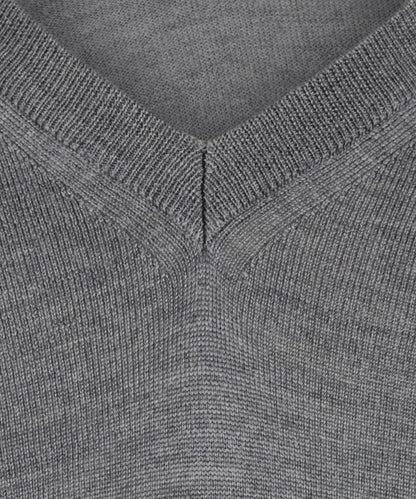 Merinowollpullover mit V-Ausschnitt | Grau