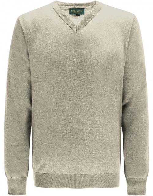 Pullover klassiek Merino wol v-hals | Licht Grijs