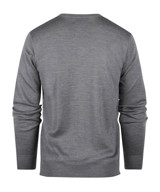 Merinowollpullover mit V-Ausschnitt | Mittelgrau