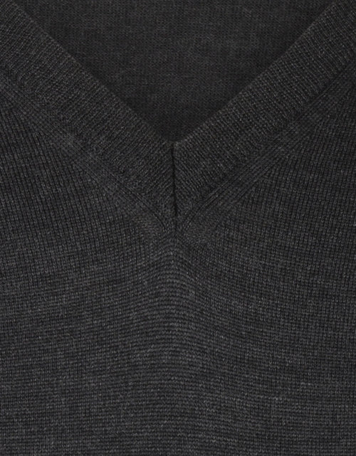 Pullover merino wol v-hals | Charcoal