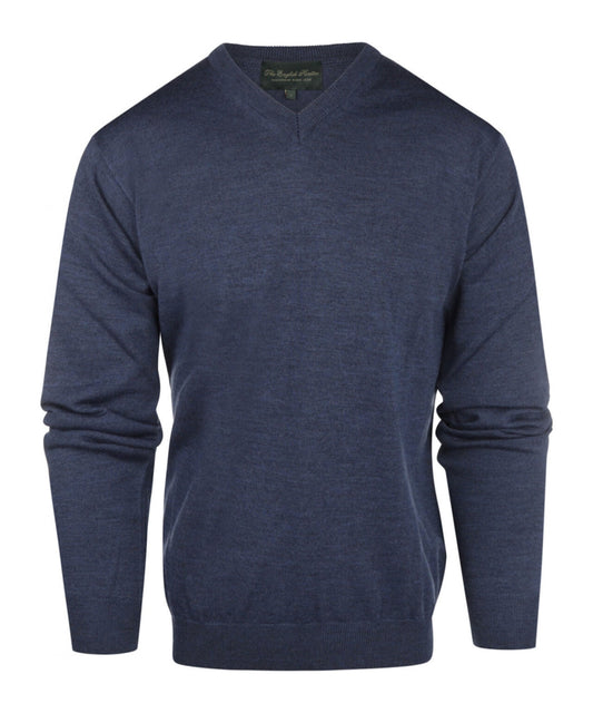 Merino V-Hals Pullover | Light Indigo