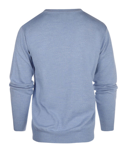 Merinowollpullover mit V-Ausschnitt | Hellblau