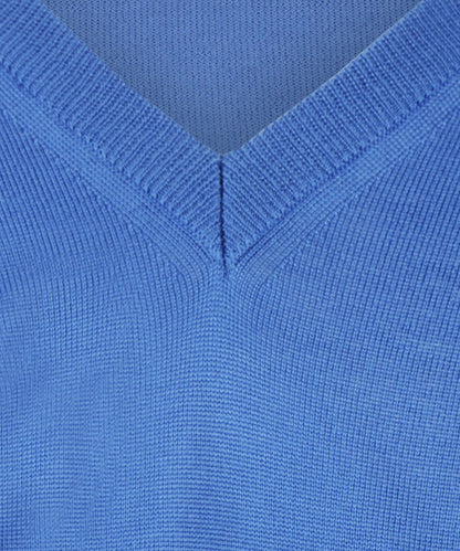 Merinowollpullover mit V-Ausschnitt | Blau