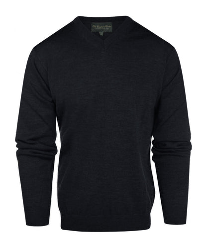 Merinowollpullover mit V-Ausschnitt | Blaugrau