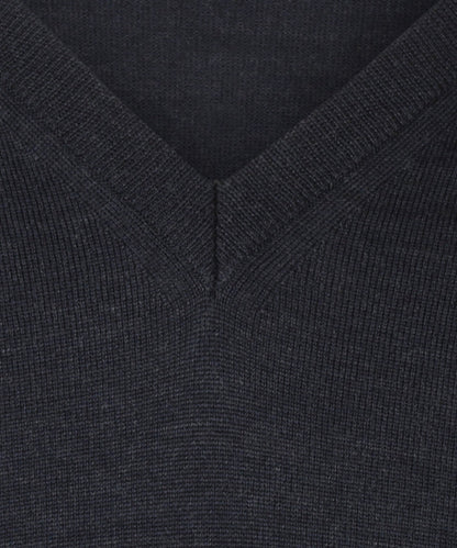 Merinowollpullover mit V-Ausschnitt | Blaugrau