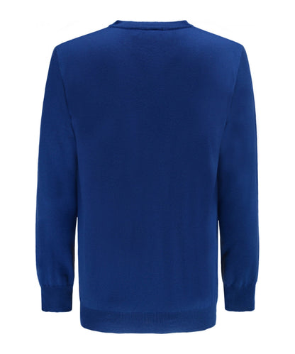 Pullover aus Merinowolle mit V-Ausschnitt | Kobalt
