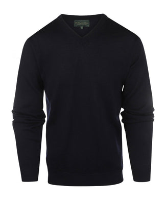 Pullover merino wol v-hals | Navy