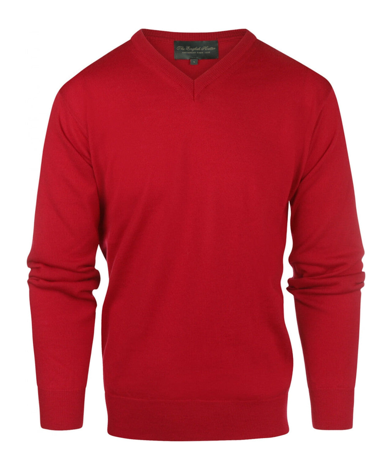 Merinowollpullover mit V-Ausschnitt | Rot