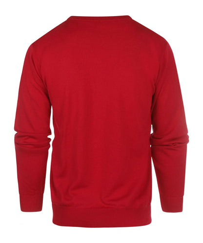 Merinowollpullover mit V-Ausschnitt | Rot