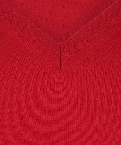 Merinowollpullover mit V-Ausschnitt | Rot