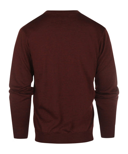 Pullover aus Merinowolle mit V-Ausschnitt | Bordeaux