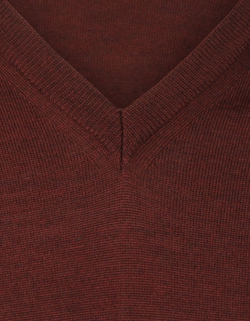 Pullover merino wol v-hals | Bordeaux