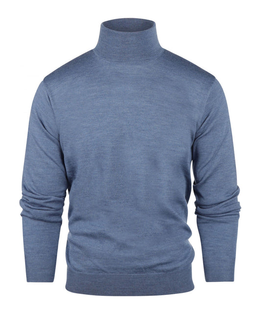 Merino Kol | Staal Blauw Melange