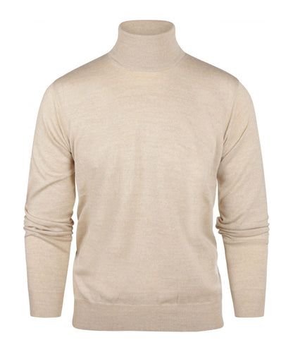 Rollkragenpullover aus Merinowolle | Beige