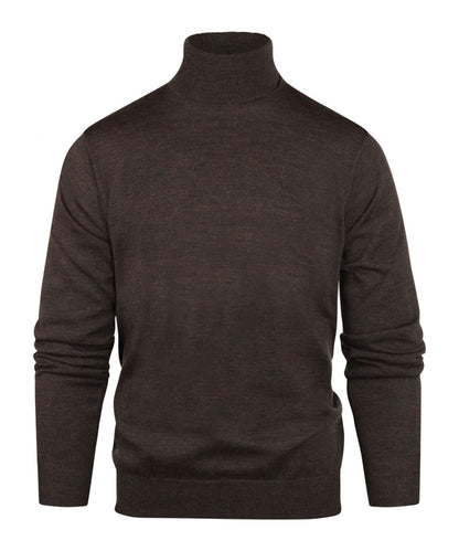 Merino Roll Neck Pullover | Donker Bruin