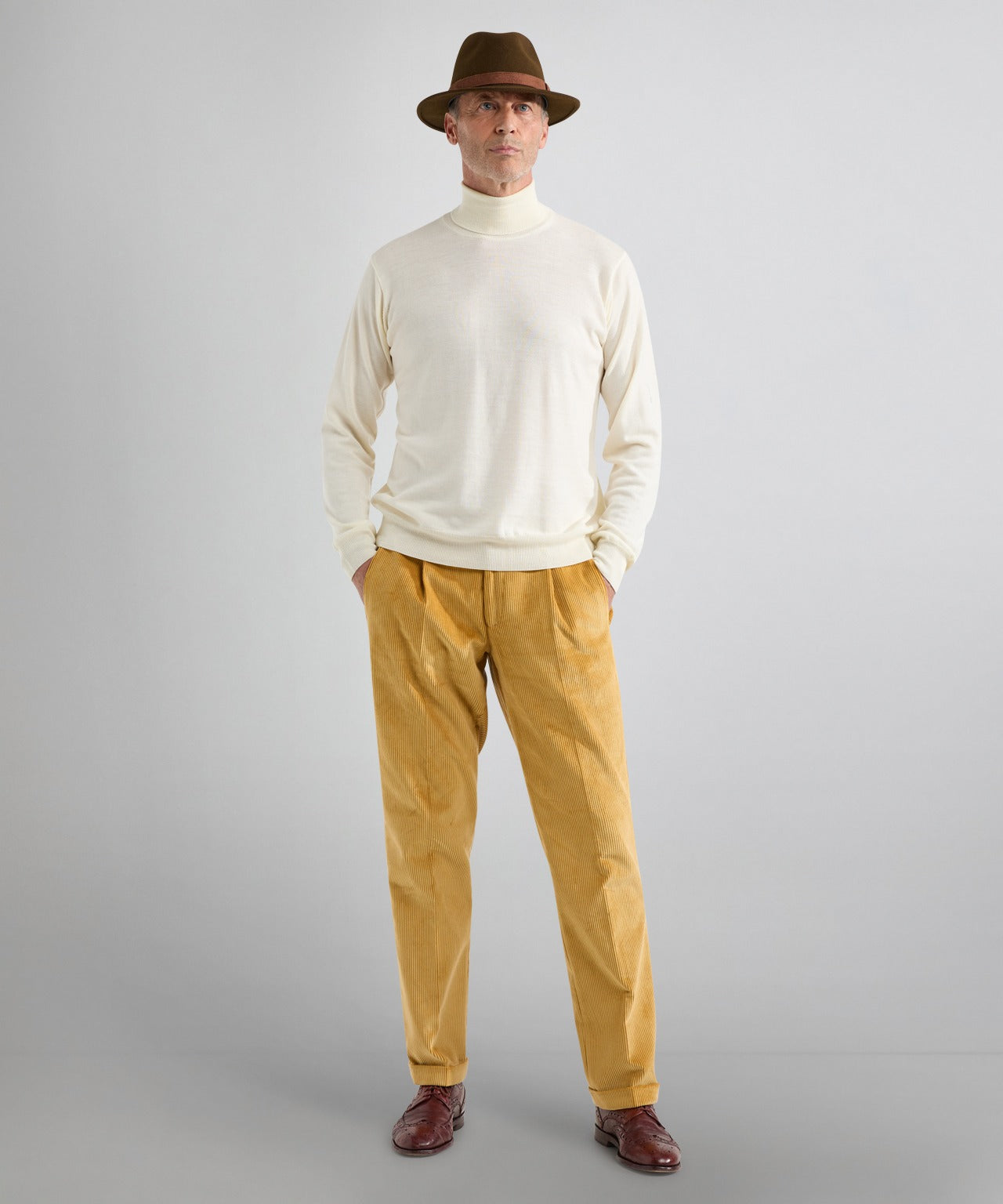 Rollkragenpullover aus Merinowolle | Weiße Wolle