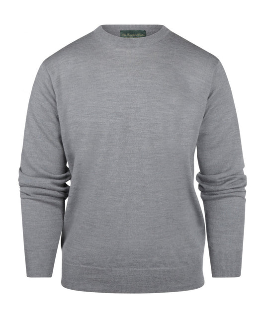 Merinowollpullover mit Rundhalsausschnitt | Mittelgrau