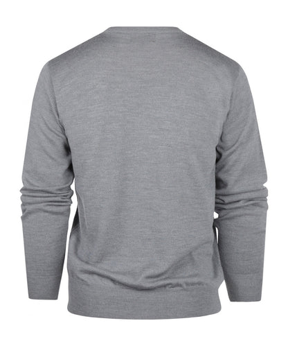 Merino wool round neck sweater | Mid Grey