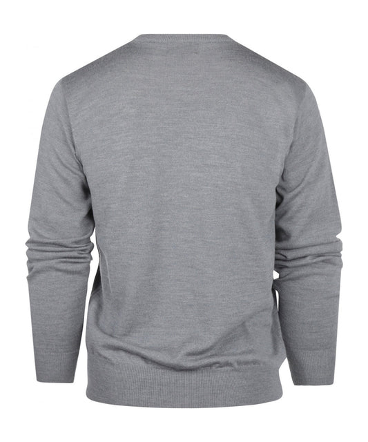 Merinowollpullover mit Rundhalsausschnitt | Mittelgrau