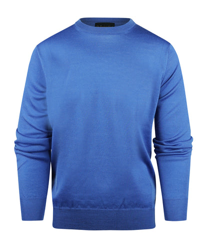 Merino wool round neck sweater | Blue