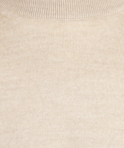 Merino wool round neck sweater | Beige