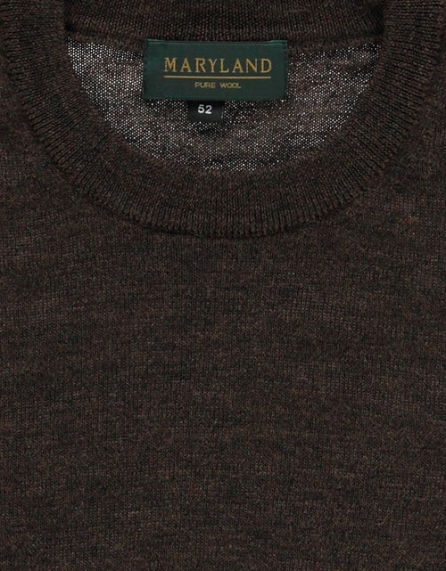 Pullover Merino wol ronde hals | Donker Bruin