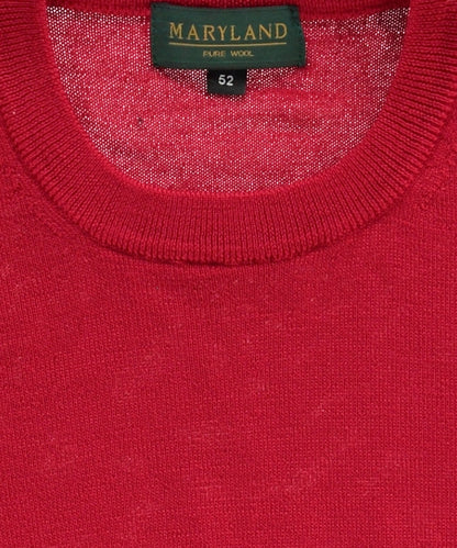 Merino wool round neck sweater | Red