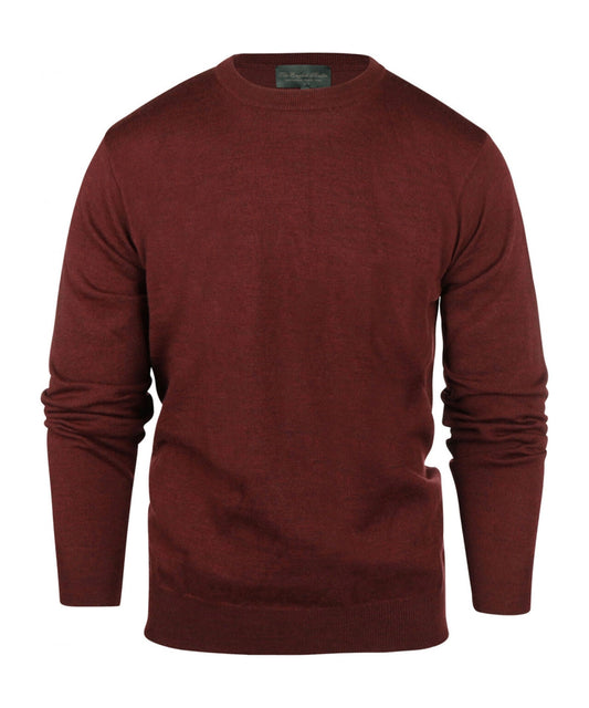 Merino wool round neck sweater | Bordeaux