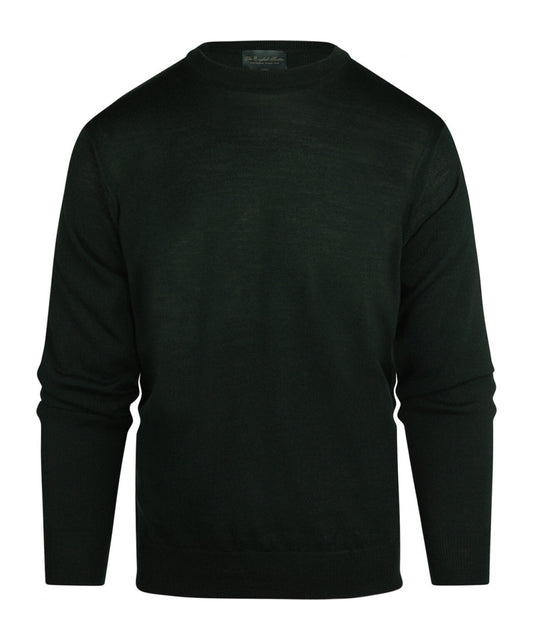 Merino Ronde Hals Pullover | Fles Groen