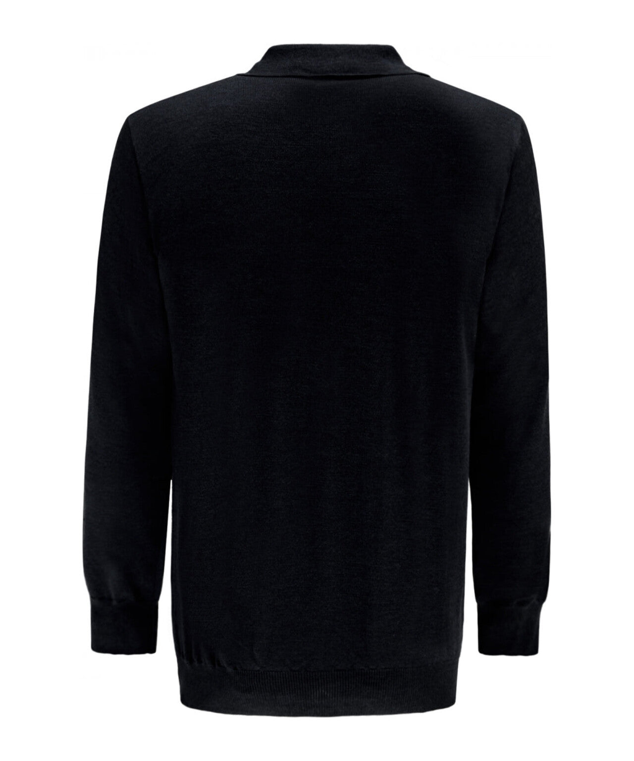 Merino Polo Pullover | Zwart