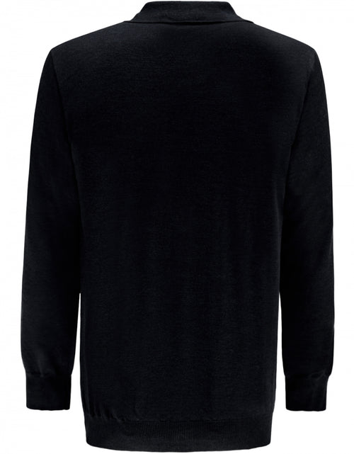 Pullover polo merino wol | Zwart