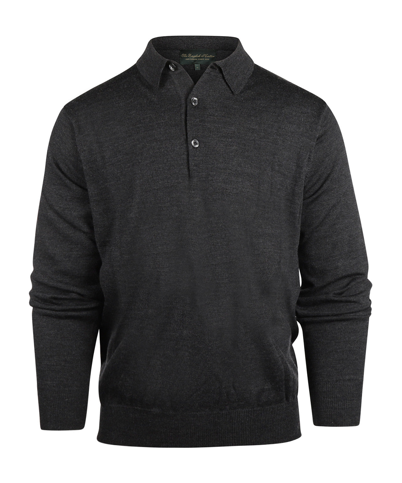 Merino Polo Pullover | Charcoal