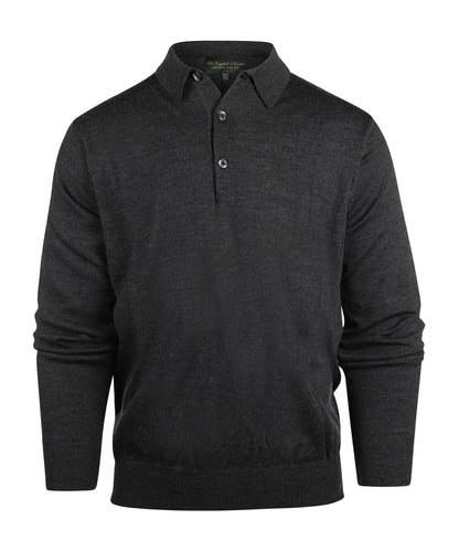 Merino Polo Pullover | Charcoal
