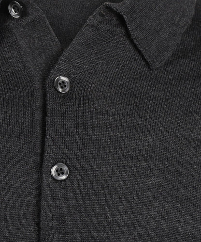 Merino Polo Pullover | Charcoal