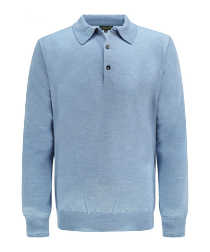 Merino Polo Pullover | Licht Blauw