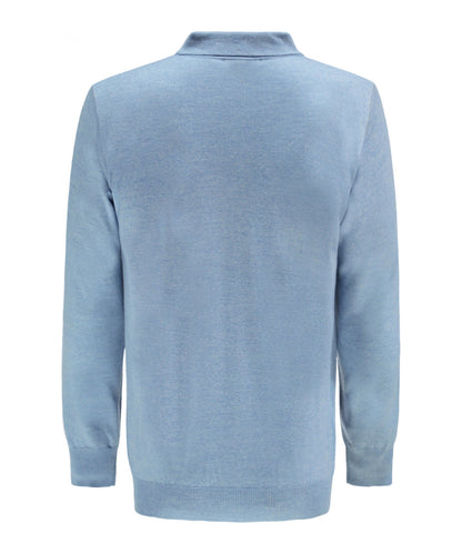 Merino Polo Pullover | Licht Blauw