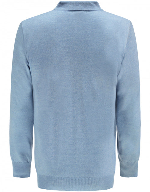 Pullover polo merino wol | Licht Blauw