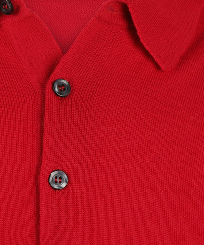 Pullover polo merino wool | Red