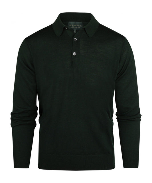Polo-Pullover aus Merinowolle | Grün