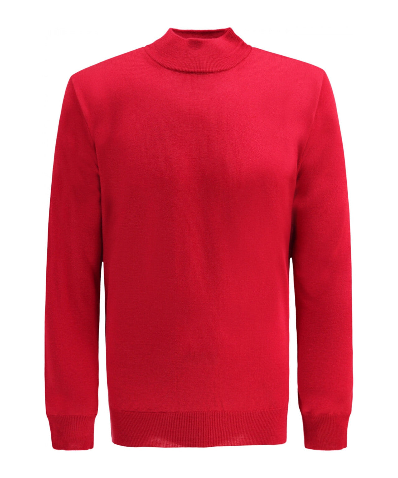 Merino Mock Neck Pullover | Rood