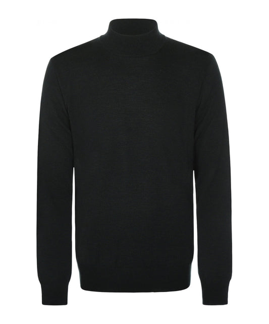 Schildkrötenpullover aus Merinowolle | Dunkelgrün